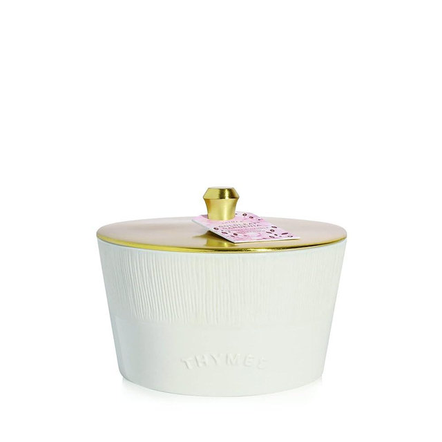 Thymes 3-Wick Candle with Lid - Goldleaf Gardenia - 13.5 Oz
