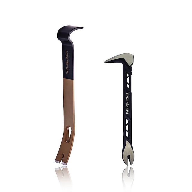 Spec Ops Tools 10" Cats Paw & 15" Flat Pry Bar Crowbar Tool Set, Teardrop Nail Pullers, High-Carbon Steel, 3% Donated to Veterans