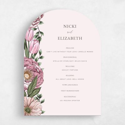 Beige Arch Wedding Program - Granger
