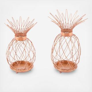 2-Piece Pineapple Candle Holder Set