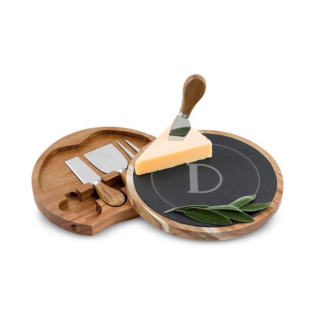 Cathy's Concepts Personalized Slate and Acacia Wood Cheese Board Set