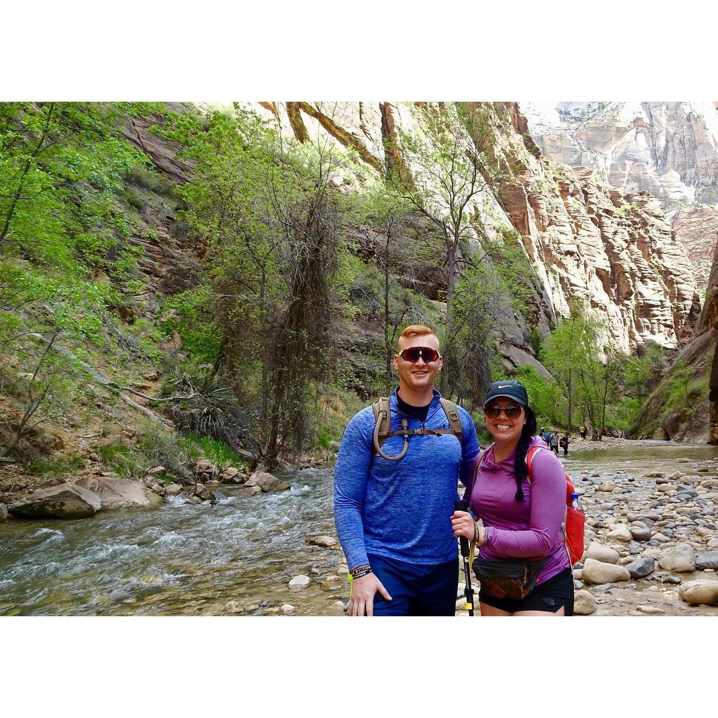About to hike the Narrows at Zion National Park