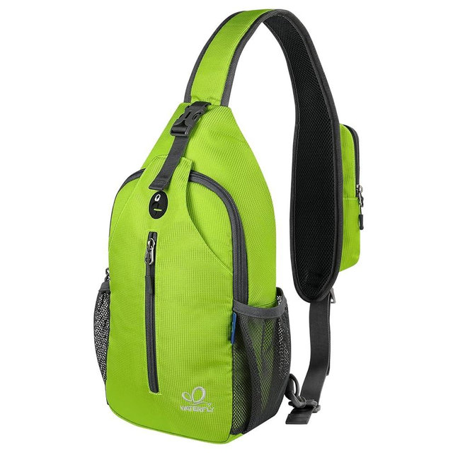WATERFLY Crossbody Sling Backpack Sling Bag Travel Hiking Chest Bag Daypack
