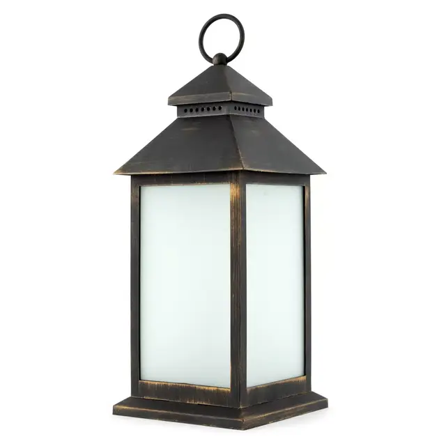 Sterling & Noble 12.2-Inch LED Lantern in Antique Bronze