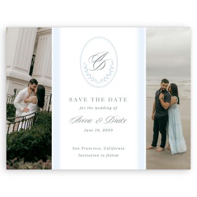 White Wedding Digital Save the Date - Clyde Multiphoto