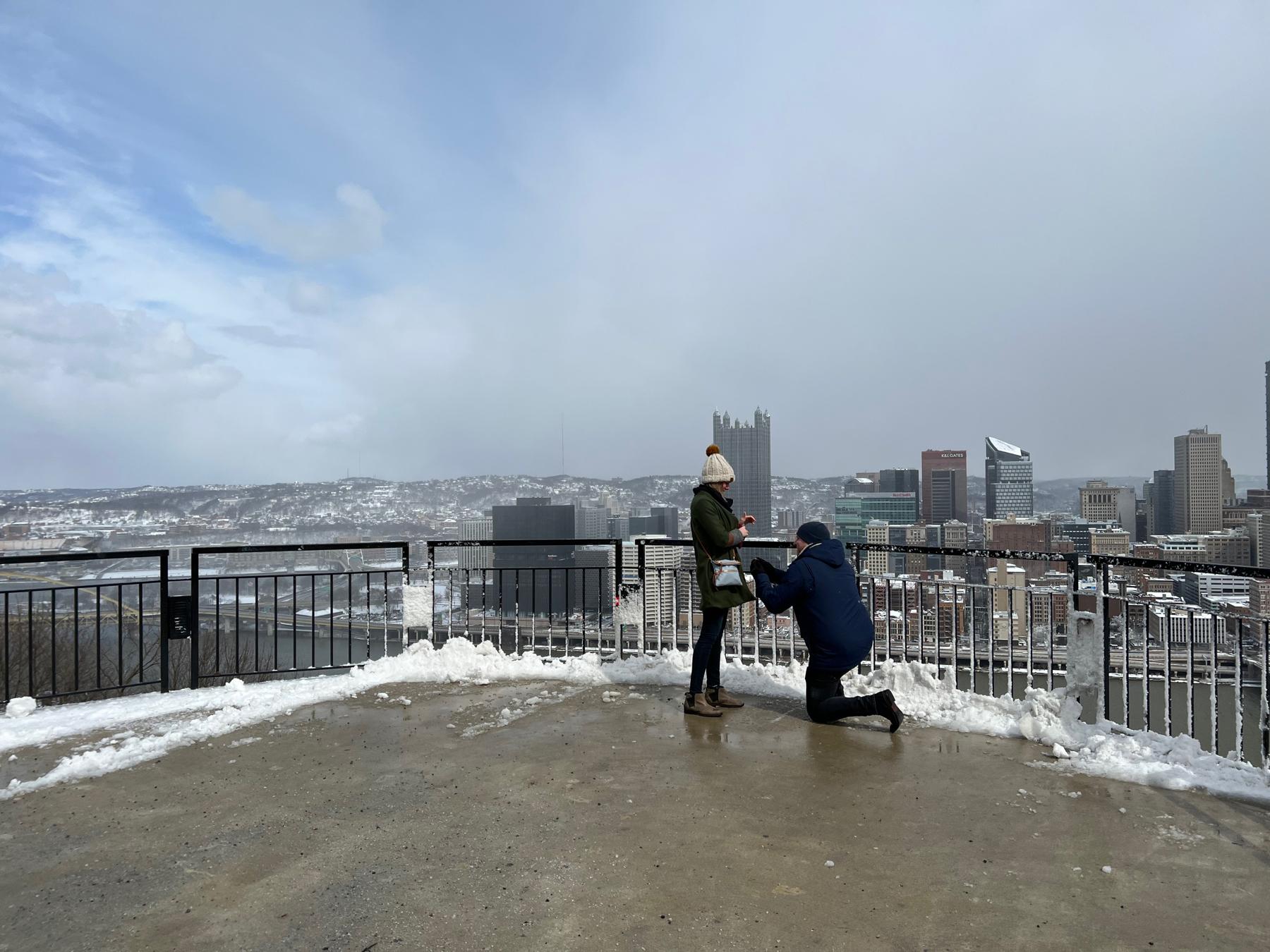 March 12, 2022 Justin proposed in Pittsburgh, PA