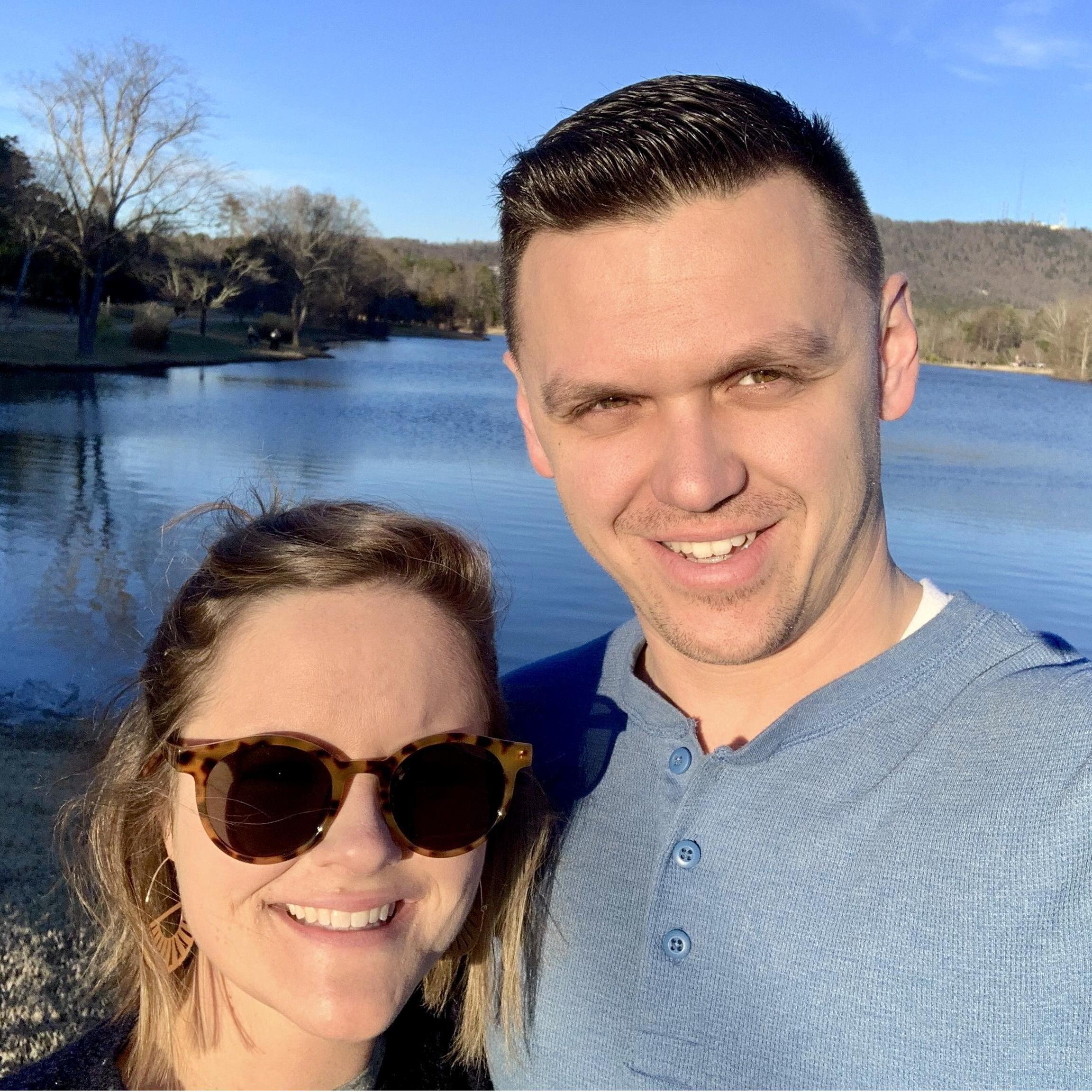 Our first trip together started out with a walk around Furman Lake, as friends.