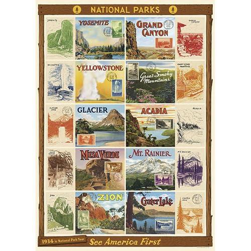 Cavallini Papers & Co. Decorative Wrap Poster, 28" x 20", National Parks 2 (WRAP/NP2)