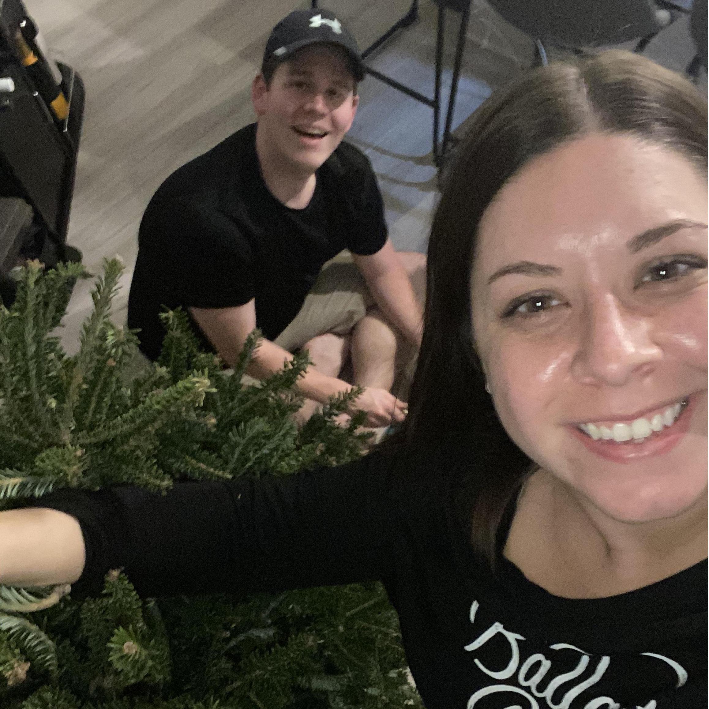 Our first Christmas tree together, Bushy.