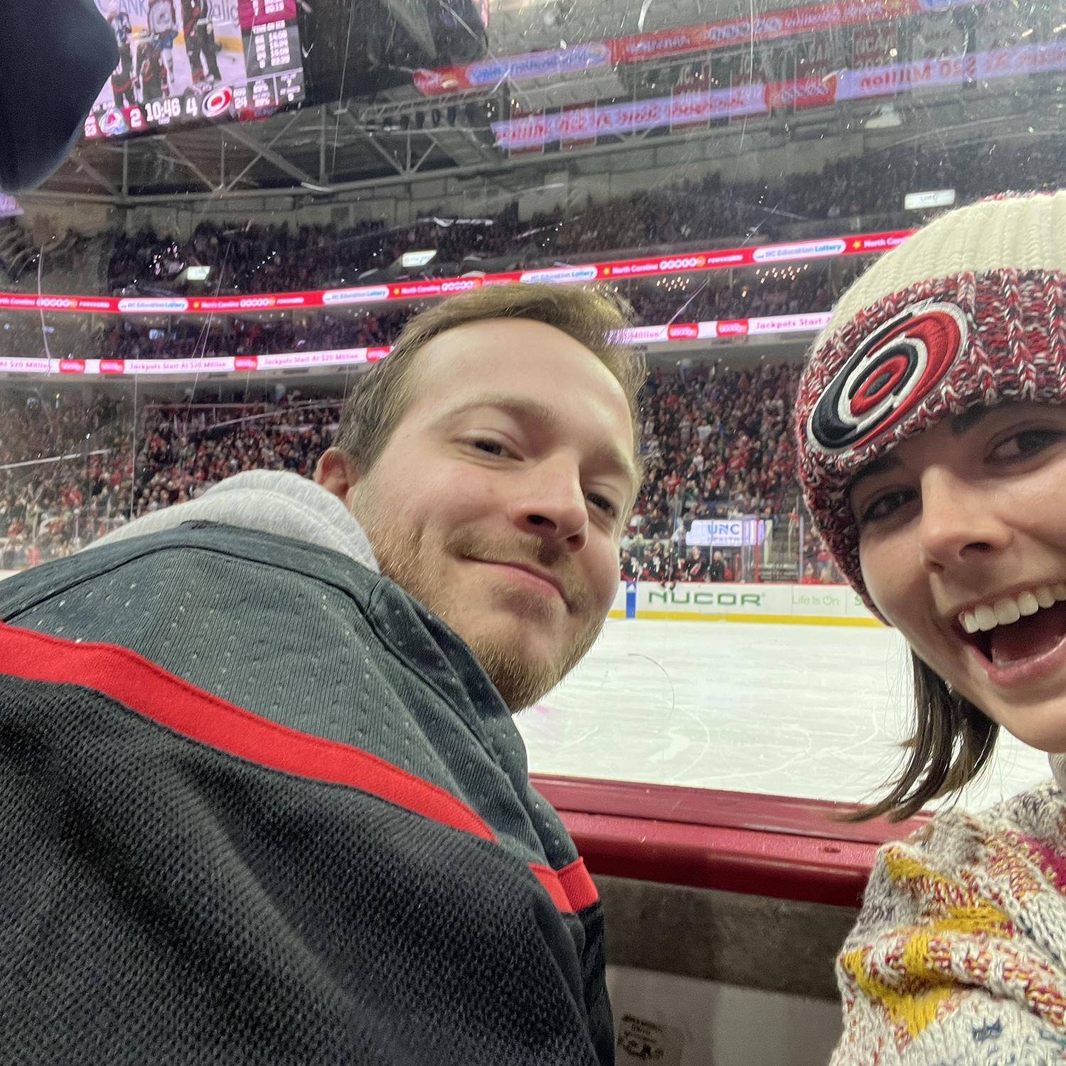 On the ice @ a canes game!