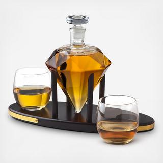 Diamond 3-Piece Whiskey Decanter Set