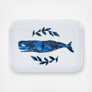 Seaside BPA Free Melamine Whale Platter