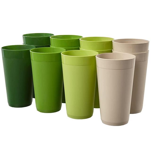 Newport 20-ounce Unbreakable Plastic Tumblers | set of 12 Green Grove