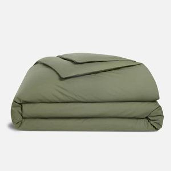 Classic Percale Duvet Cover - Fresh Moss, Full/Queen