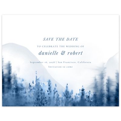 Dark Blue Wedding Digital Save the Date - Grove Landscape