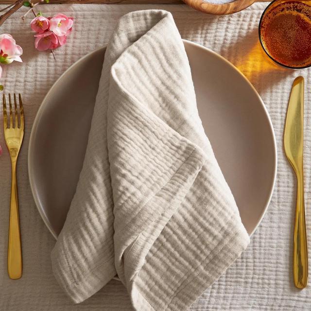 Organic Airy Gauze Napkins (Set of 4) in DUNE