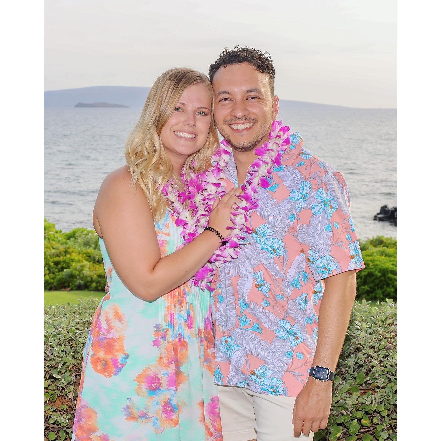 We went to a luau on our first vacation together in Maui, Hawaii :)