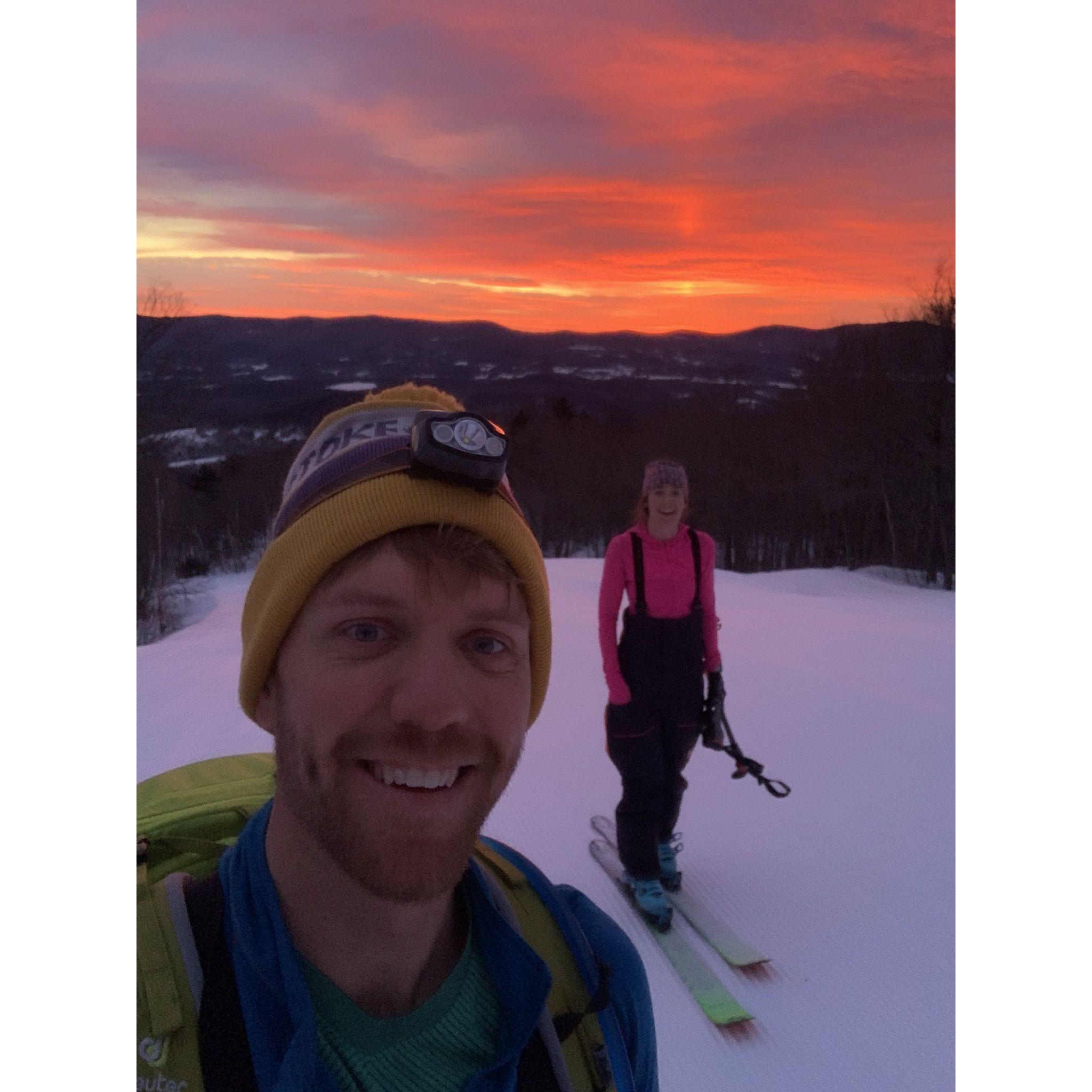 Sunrise ski touring