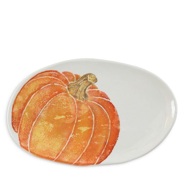 VIETRI Pumpkins Small Oval Platter with Pumpkin