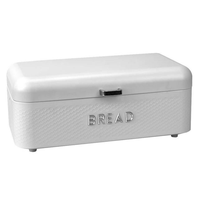 Home Basics Box for Kitchen Counter Dry Food Storage Container, Bin, Store Bread Loaf, Dinner Rolls, Pastries, Baked Goods, SOHO WHITE