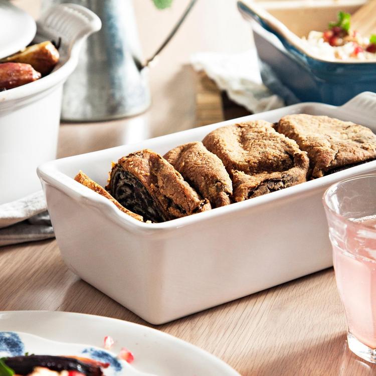 Technique Enameled Stoneware Set of 2 Loaf Pans 