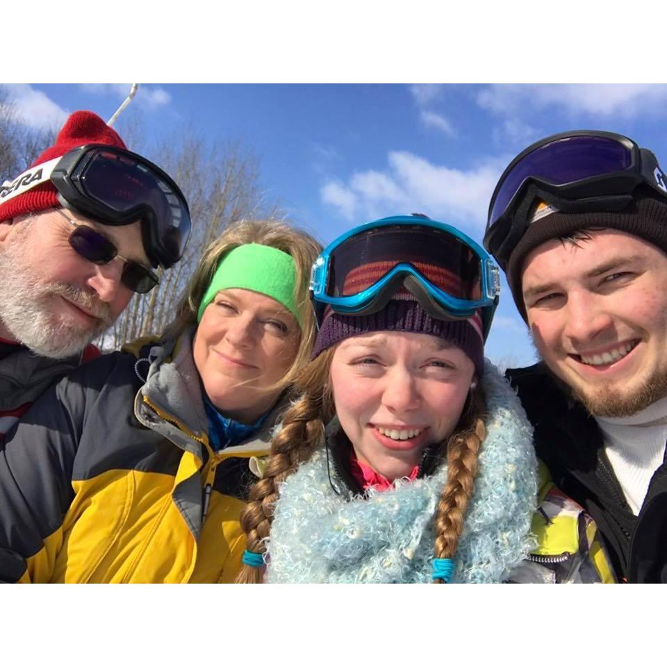 Taylor and Nathan skiing with Taylor's parents at Sun Burst Ski Hill. February 5, 2017