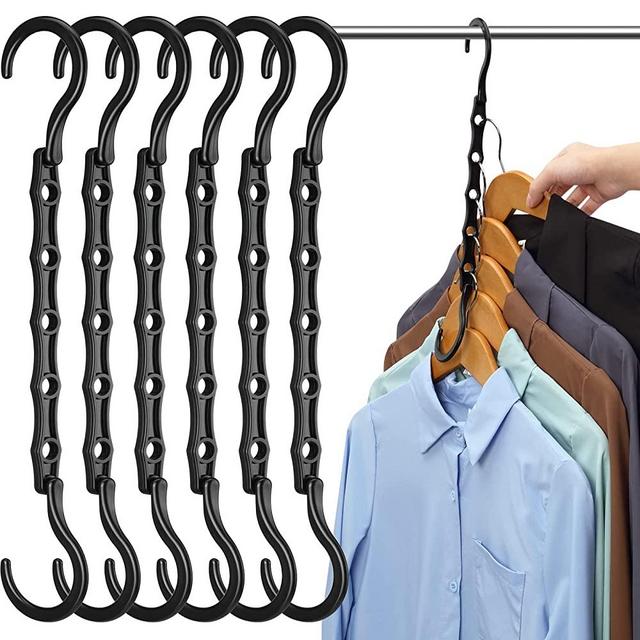 AMKUFO 12 Pack Magic Hangers Space Saving Hangers Closet Space Saver Hanger Organizer Multi Hangers Clothes Hanger Sturdy Plastic for Heavy Clothes