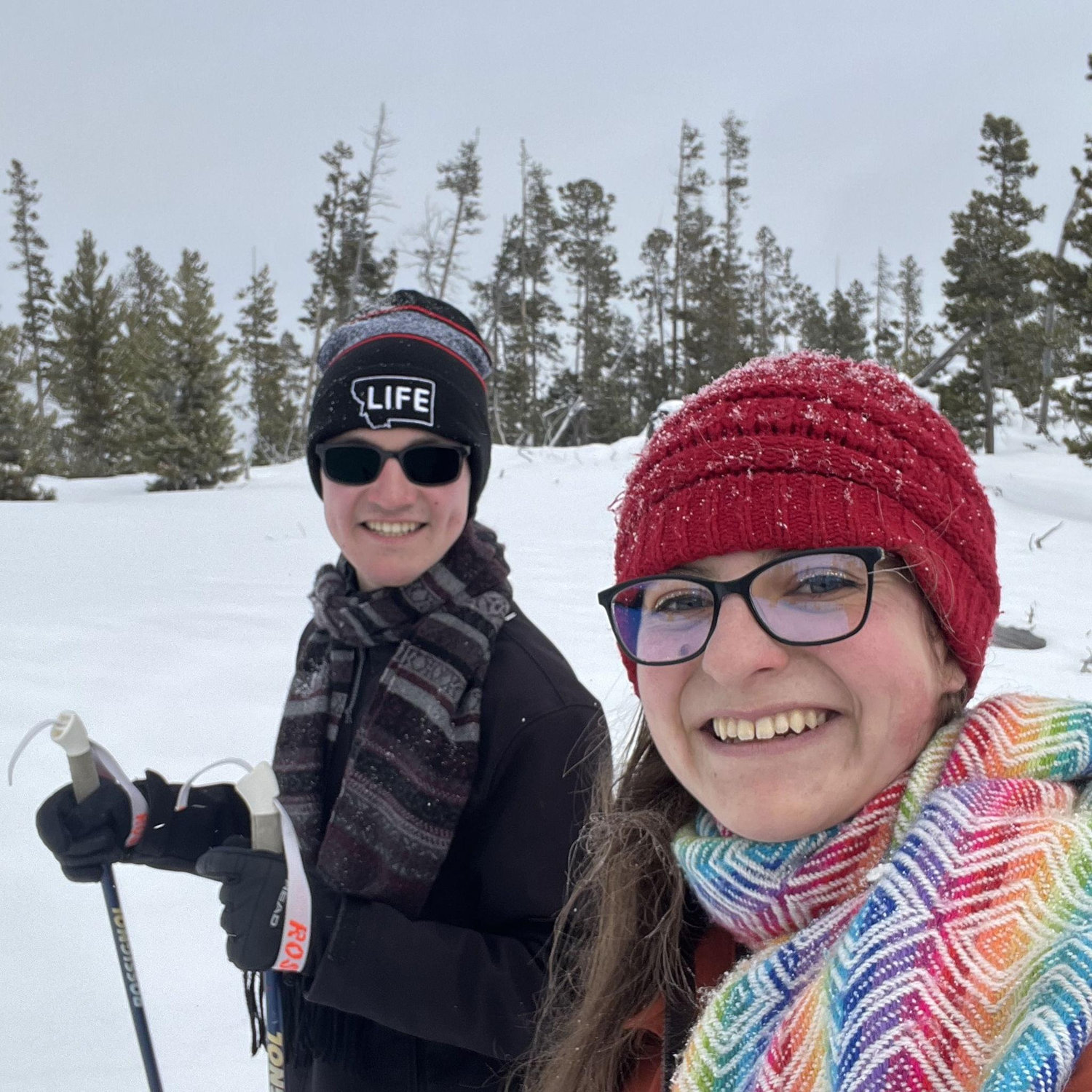 Cross country skiing on Valentines day.