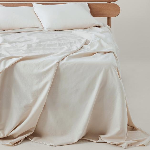 PACT Home Bone Organic Room Service Sateen Sheet Set TW