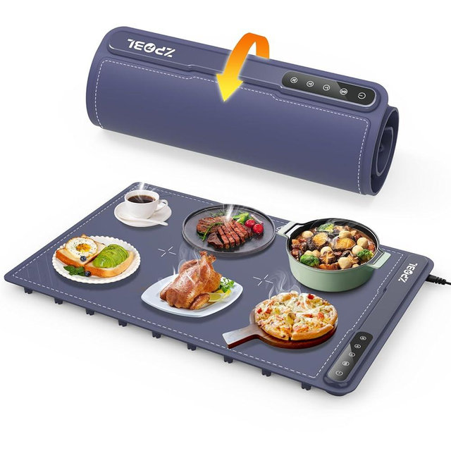 Warming Mat for Food -Electric Food Warming Tray (24"x16"), Rapid Full-Surface Heating, Portable & Rollable Versatile Food Warmer for Countertop, Perfect for Gatherings, Parties &Everyday Use