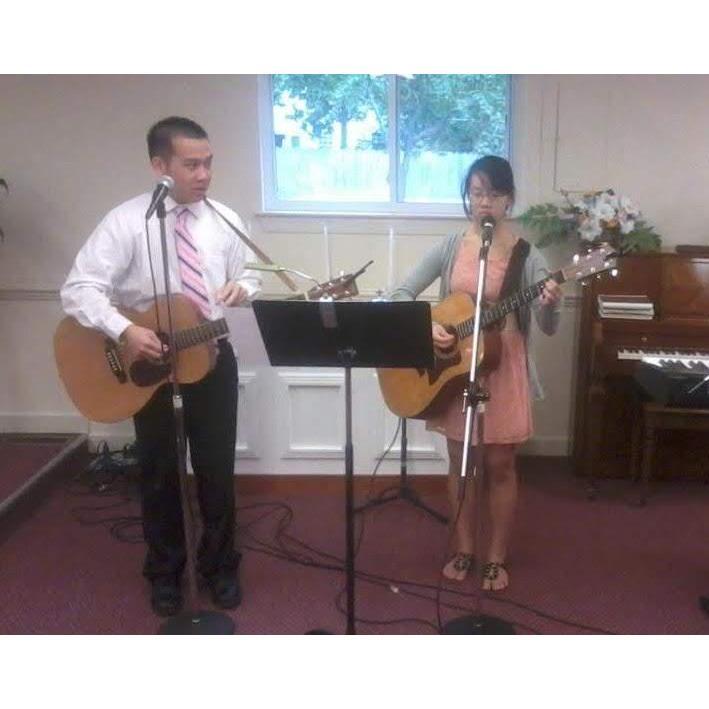 Super old pic of Dan and Ashley on worship team!