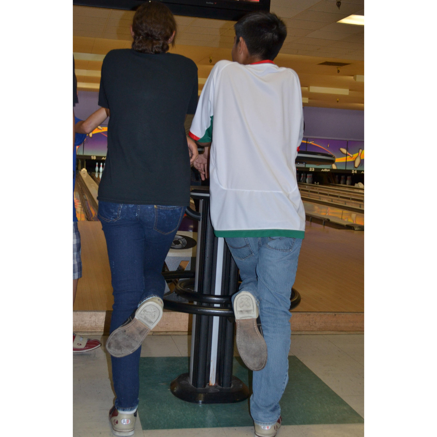 Bowling with the teens at church.