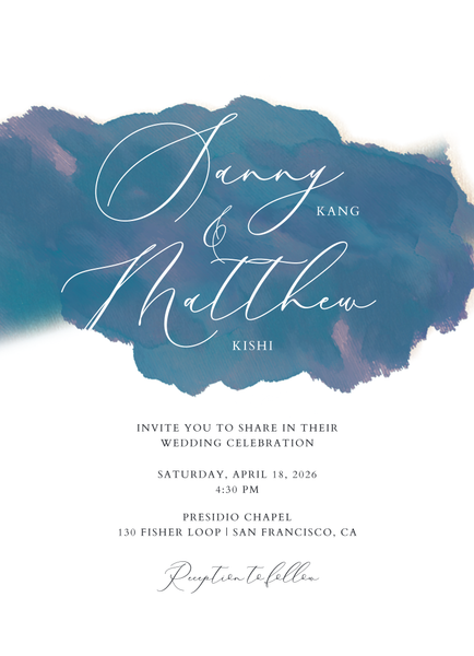 Opaline Classic | Teal Blue | Zola Wedding Invitations