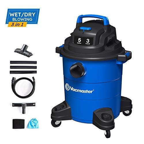 Vacmaster 3 Peak HP 5 Gallon Wet Dry Vacuum Cleaner Lightweight Powerful Suction Shop Vacs with Detachable Blower for Dog Hair,Garage,Car,Home & Workshop