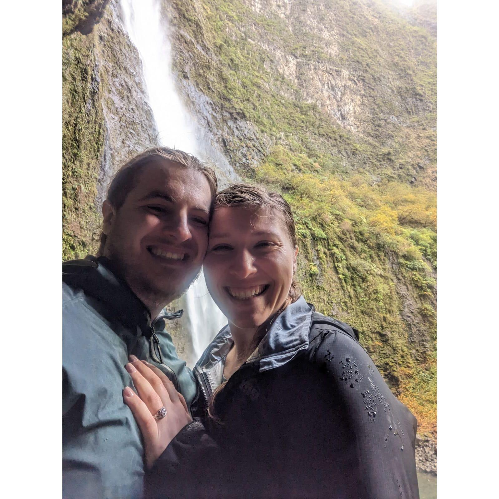 February 2023: Our favorite trip yet! Stuart popped the question at the halfway point of our 10 mile hike. Right under the Hanakapiai Falls in Kauai!
