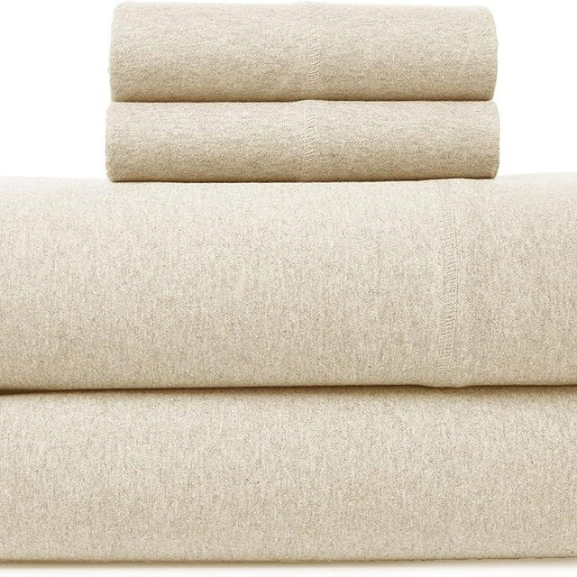 Road Trip America Jersey Sheets King Set - Cotton (4 Pieces) All Seasonal Deep Pockets Soft Cozy Knit Stretchy Bed Sheets - Hotel and Residential Quality (Oatmeal, King)