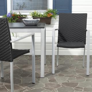 Woven Stacking Indoor/Outdoor Arm Chair, Set of 2