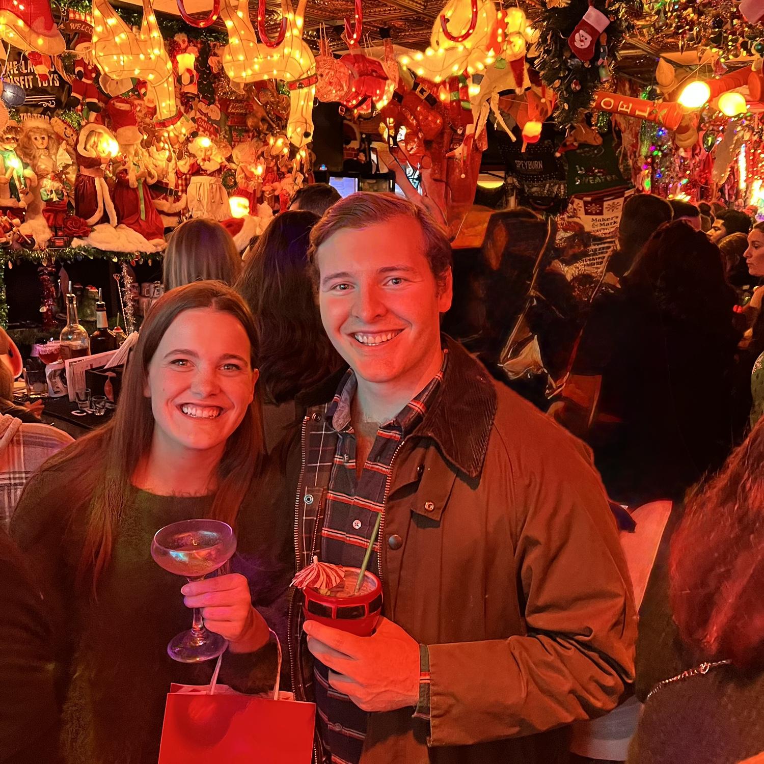 First photo together at a Christmas pop up in Pittsburgh 2021