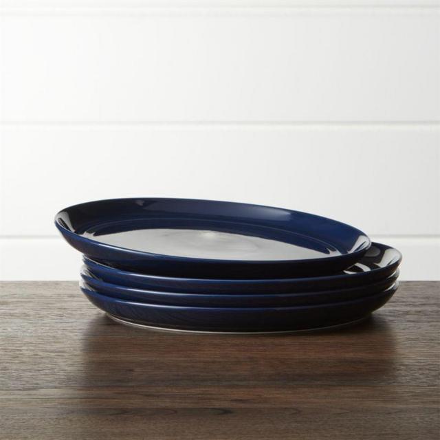 Hue Navy Blue Salad Plates Set of Four