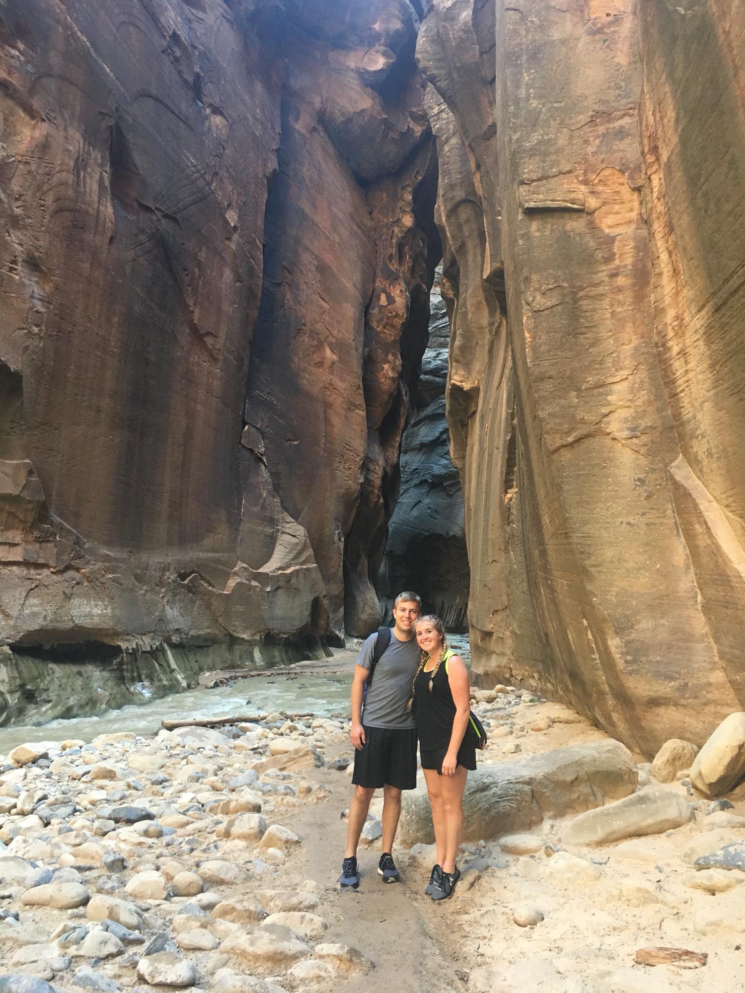 Zion National Park, The Narrows. This was the first vacation we had gone on together!