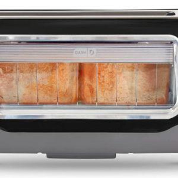 Dash Clear View Toaster - Features Large Window & Extra-Wide Slots - Auto-Shut Off Feature - Bagel Functions, & Seven-Browning Levels - 1-Touch Defrost - Black
