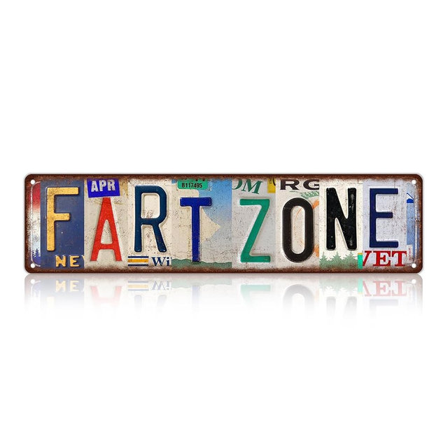 Vintage Fart Zone Wall Decor Street Signs Metal Tin Signs 16 x 4 Inches