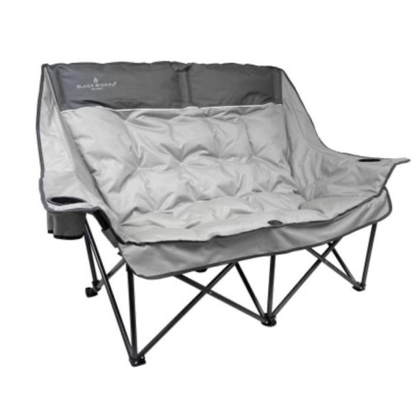 BLACK SIERRA EQUIPMENT® Big Bear Double Padded Sofa, DWCH2-009-GRY-BSE, Neutral Gray