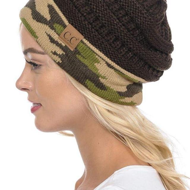 C.C Trendy Warm Chunky Soft Stretch Cable Knit Beanie Skully