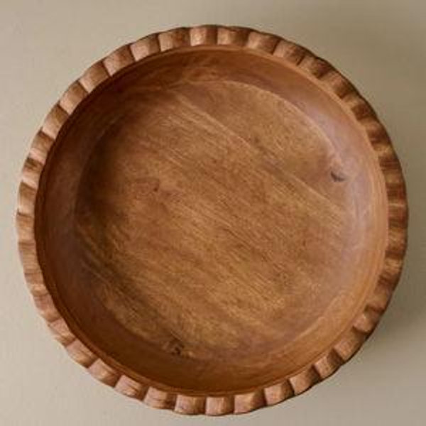 Oversized Antiqued Wood Twisted Bowl