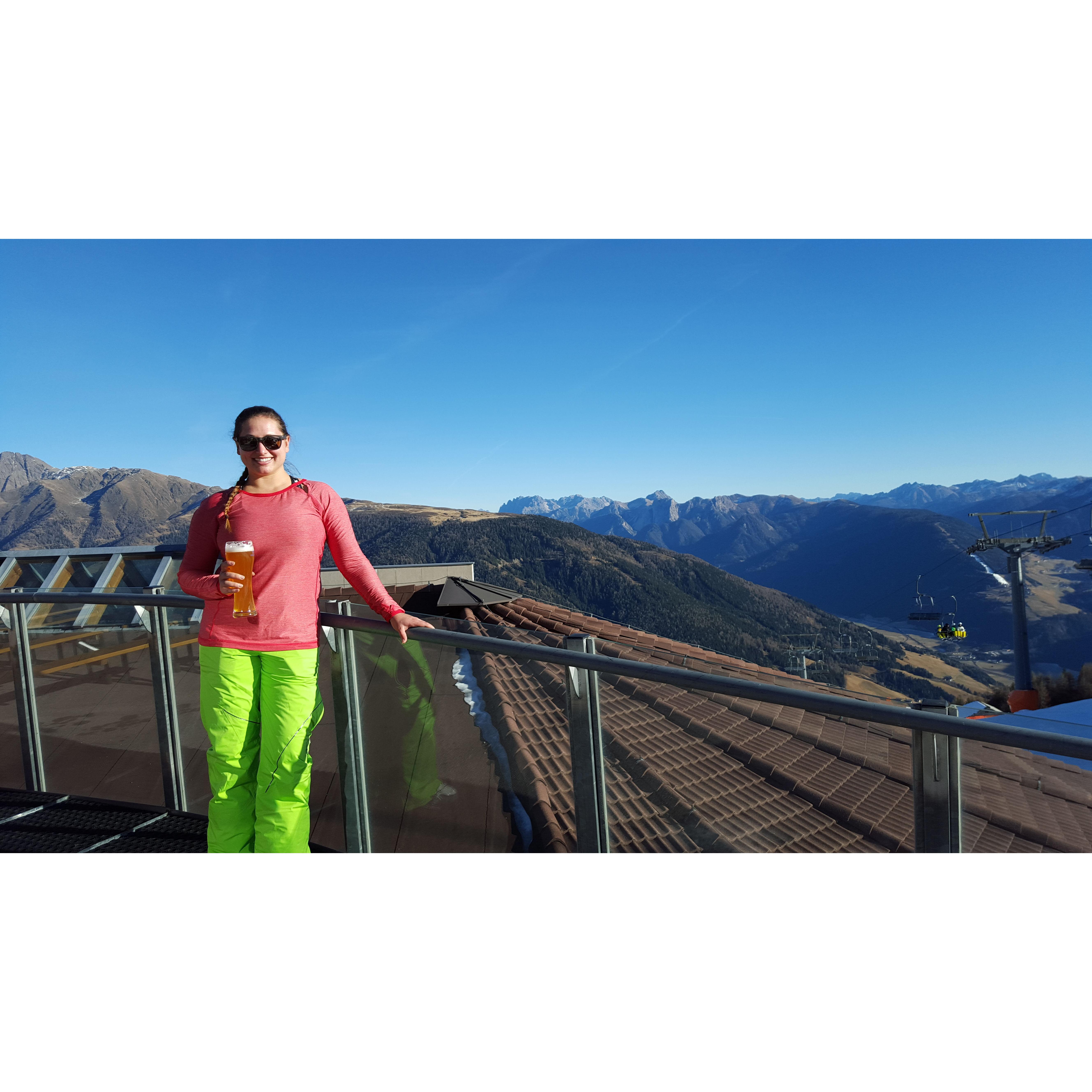 Our last Christmas - in Eastern Austria. First time skiing after my ski accident.