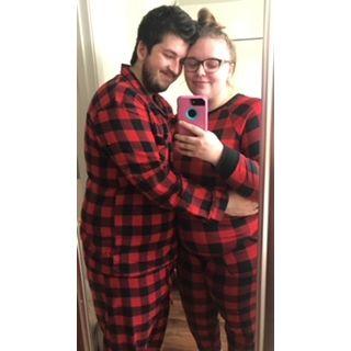 Our first Christmas together with matching Christmas jammies