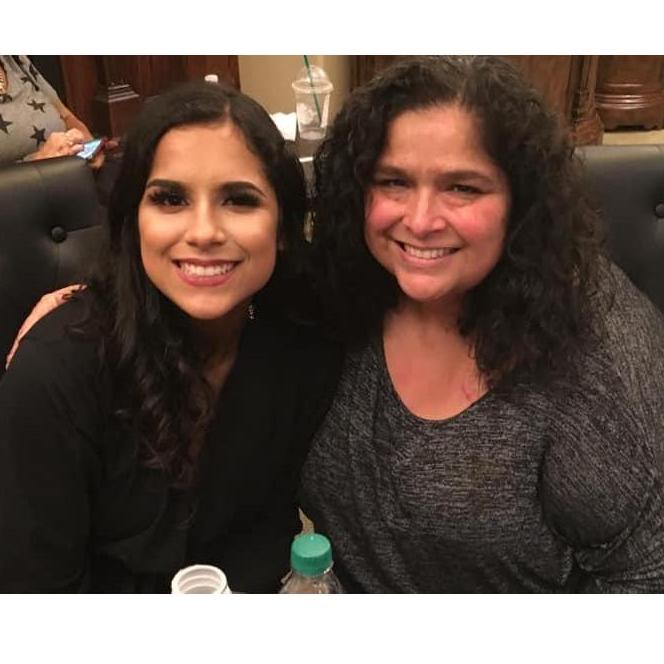 Rebekah and her mom at her competition Sept. 2019.