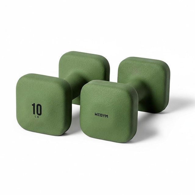 WeGym SafeGrip Square Dumbbells with Anti Slip Handles, Aesthetic Free Weights for Home Workouts, Stable Design Prevents Rolling during Floor Exercises
