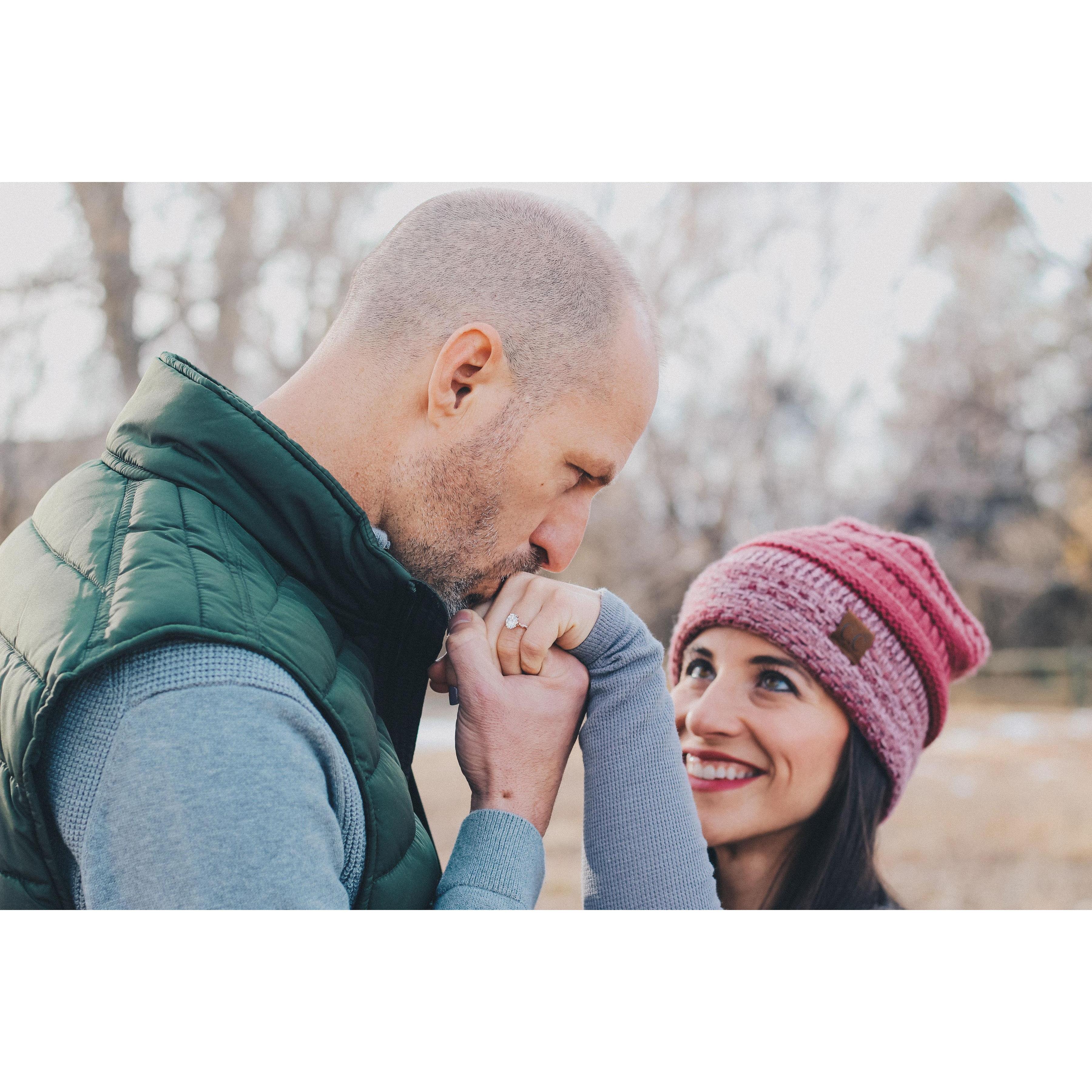 Engagement photo by Lindsay Hafner Photography in January, 2019.